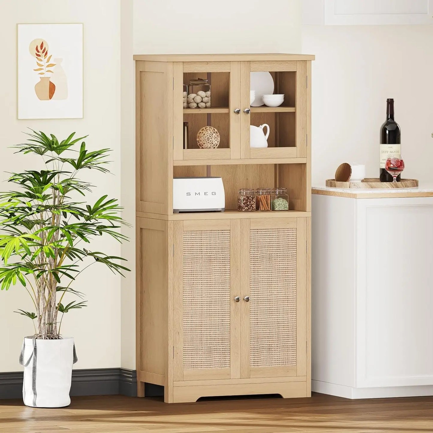 Rattan Bathroom Storage Cabinet, Bathroom Cabinet