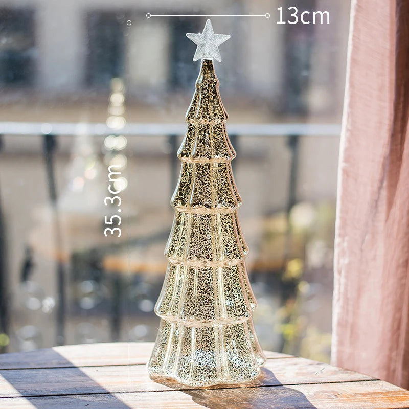 Christmas Tree Glass Night Light LED Luminous Decoration