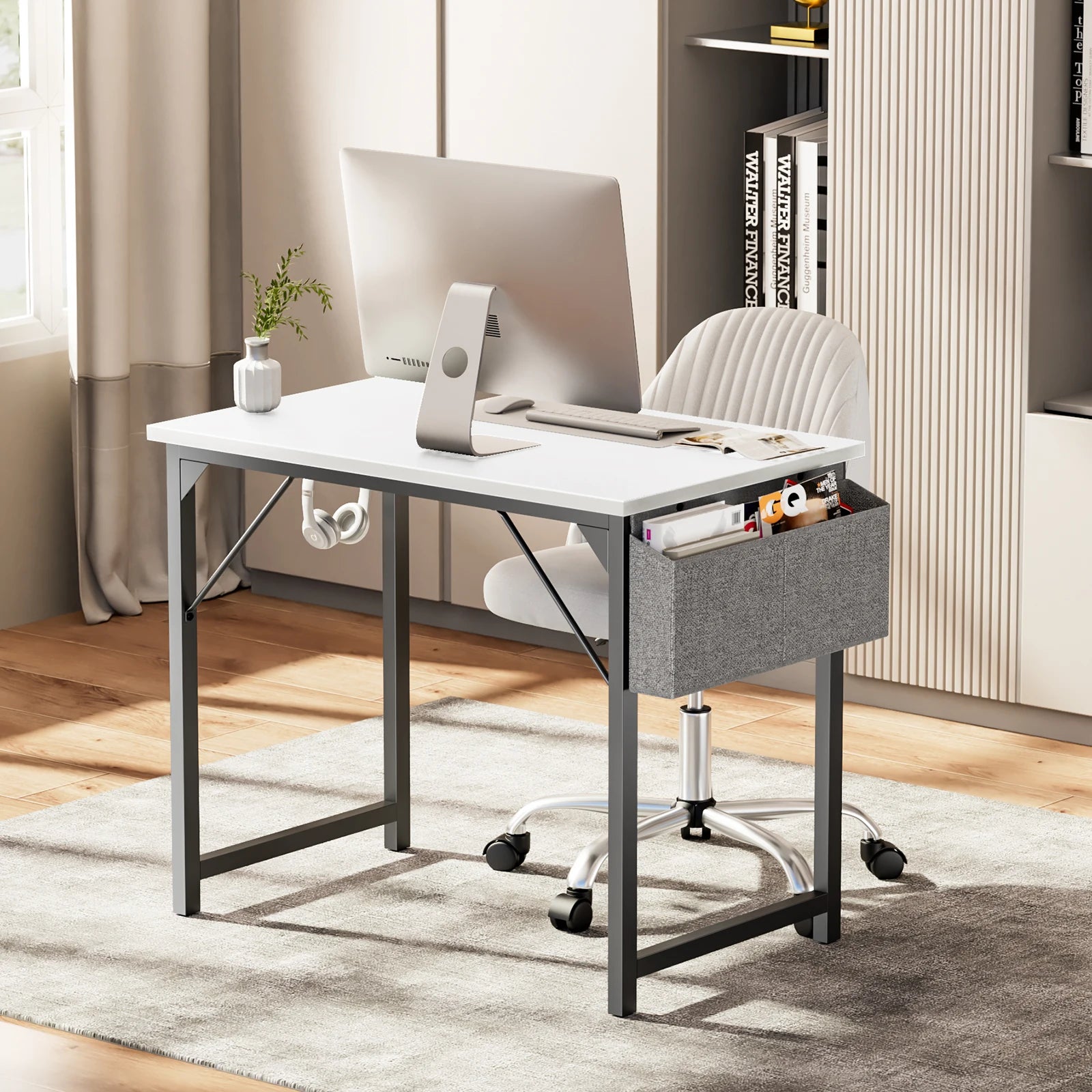 Enhance productivity with this stylish and functional desk.