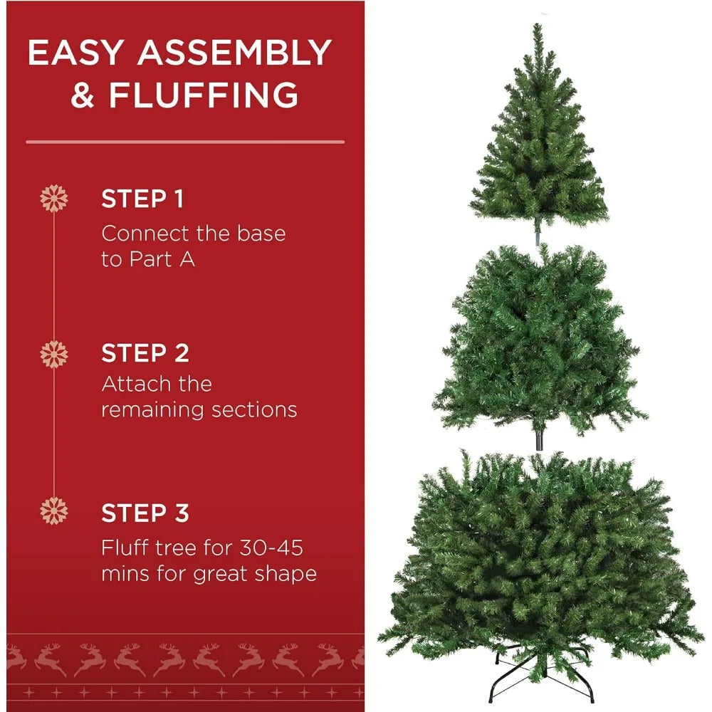 7.5 feet premium spruce festive Christmas tree with 1346 branch tips for easy assembly