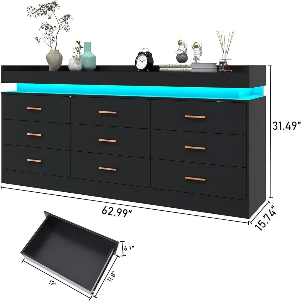 Elegant Dresser Drawer with LED Light 