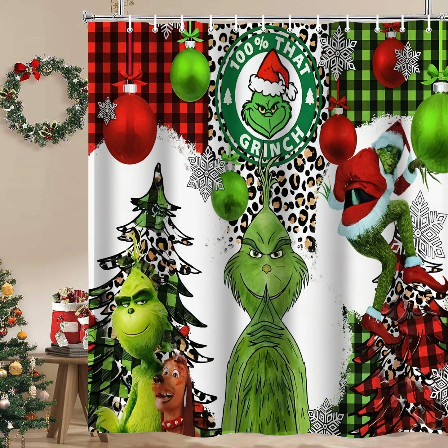 Merry Christmas Cartoon Shower Curtain