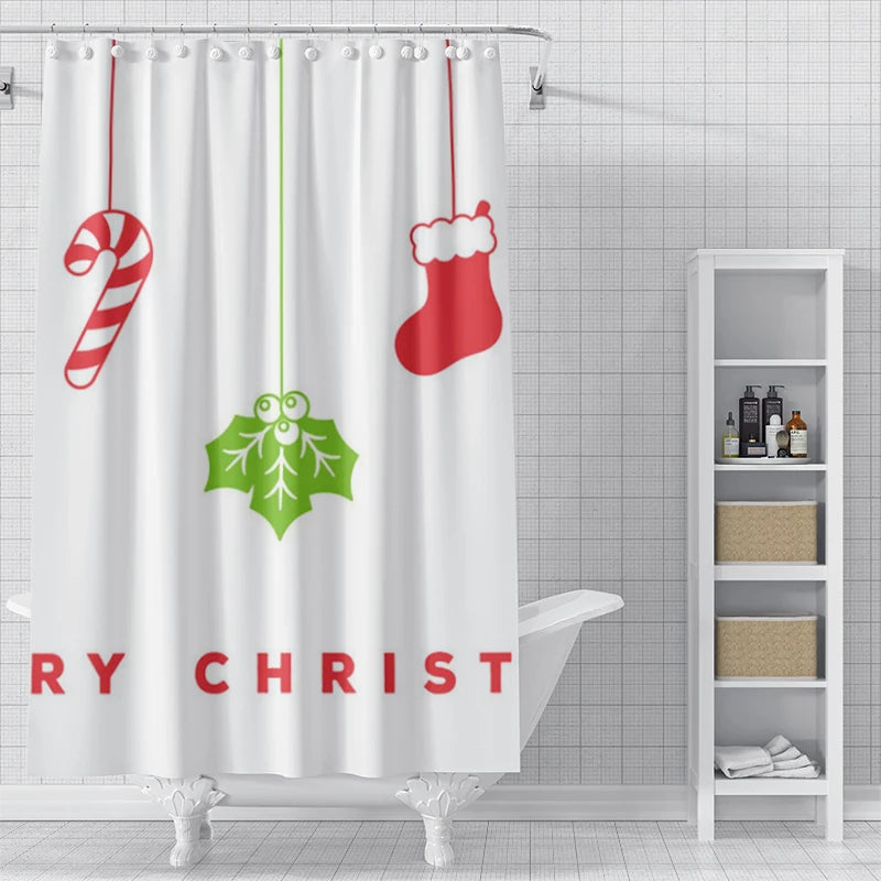 Holiday bathroom waterproof  fabric curtain