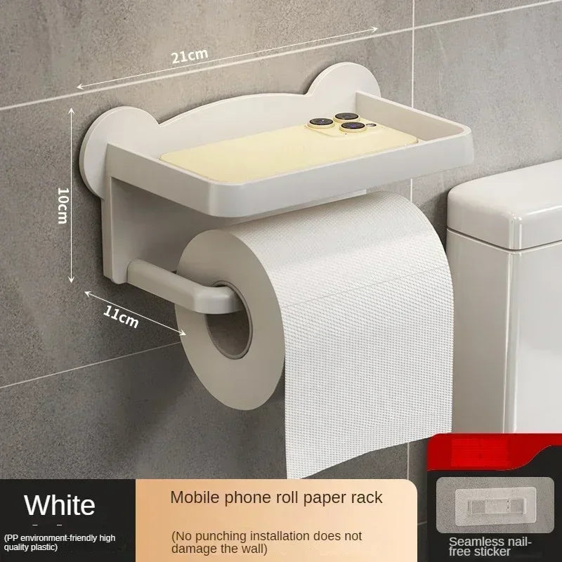 Toilet Paper Holder with Wall-Mounted Toilet Paper
