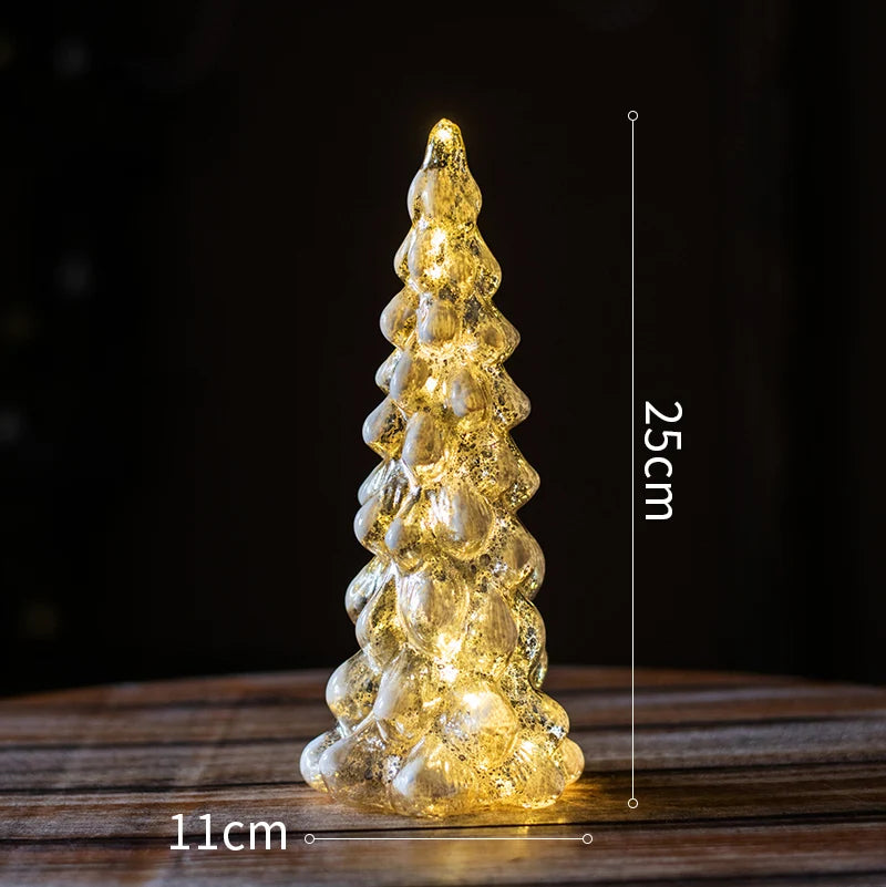 Christmas Tree Glass Night Light LED Luminous Decoration