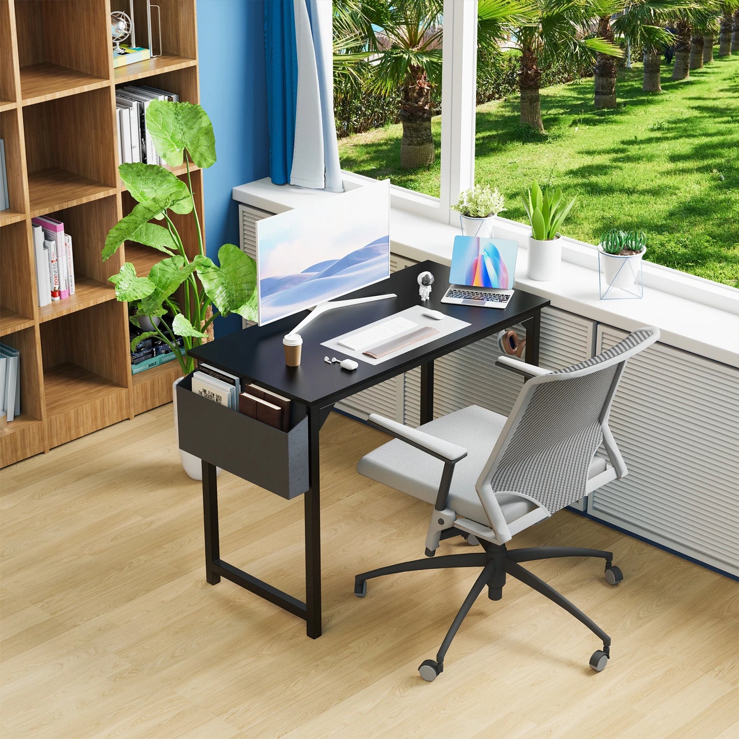 Enhance productivity with this stylish and functional desk.