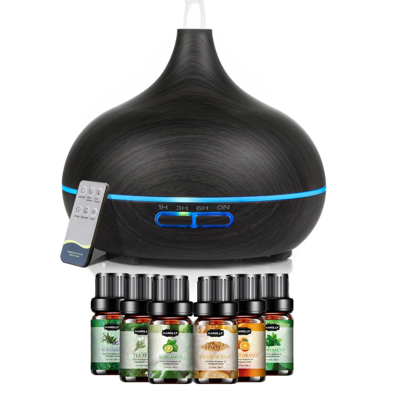 Essential Oil Diffuser with Remote Control with 7-Color LED Light 550ml