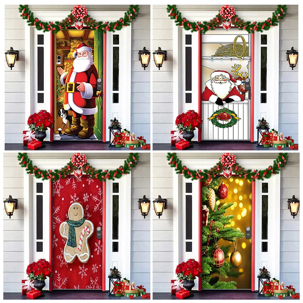 Christmas Door Cover 91cm X 203cm  Front Door Decorations