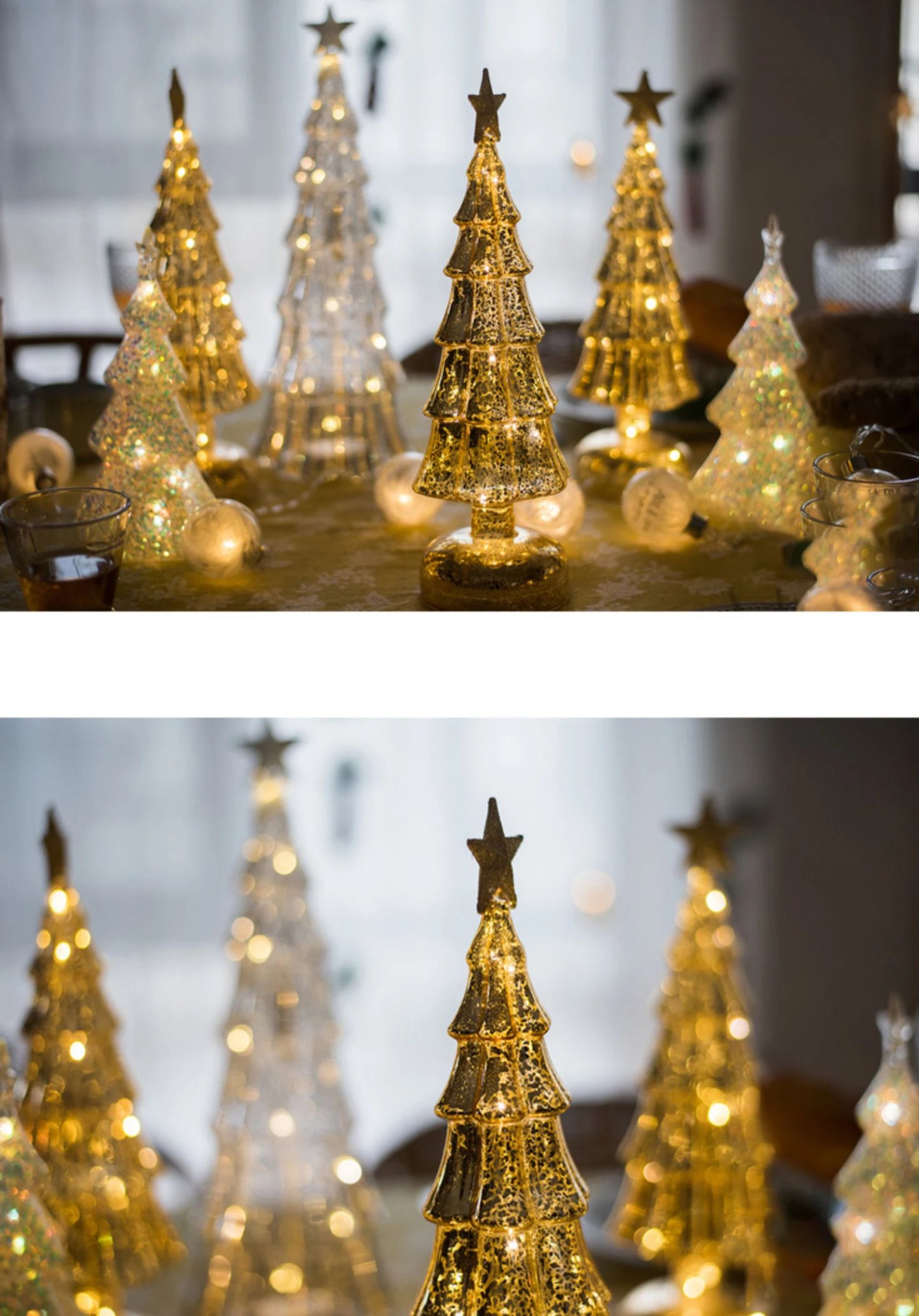 Christmas Tree Glass Night Light LED Luminous Decoration