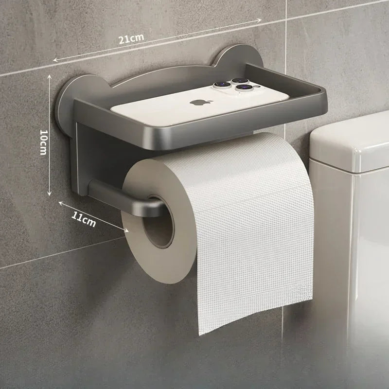Toilet Paper Holder with Wall-Mounted Toilet Paper