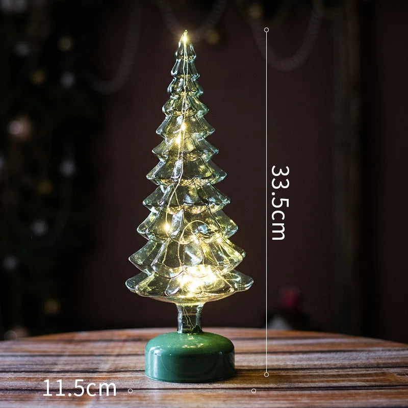 Christmas Tree Glass Night Light LED Luminous Decoration