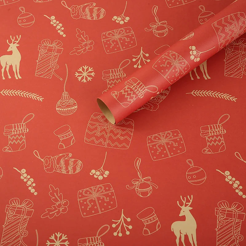 7pcs, Christmas Wrapping Paper Christmas Gift Gift Decoration