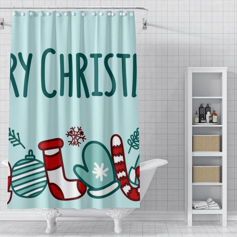 Holiday bathroom waterproof  fabric curtain