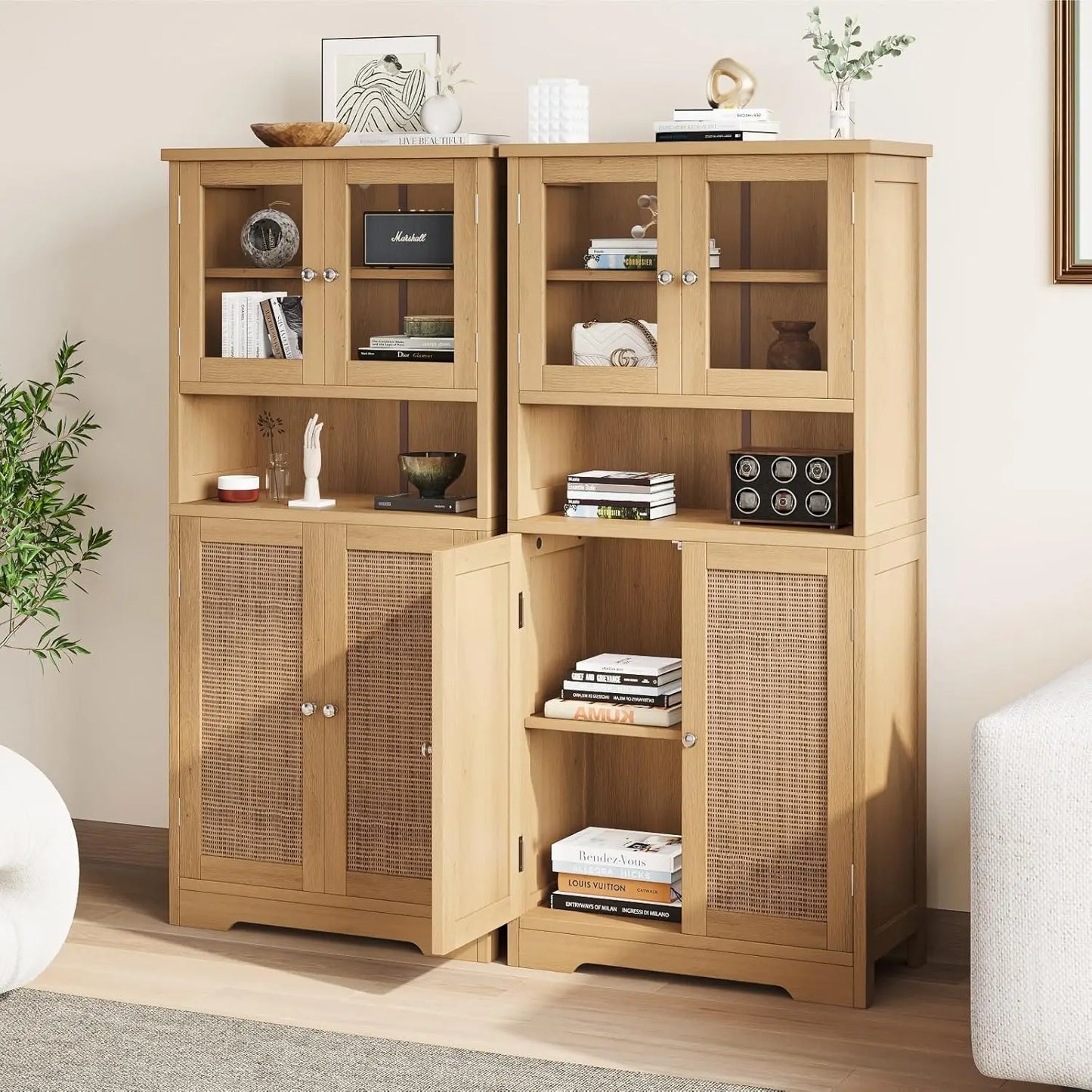 Rattan Bathroom Storage Cabinet, Bathroom Cabinet