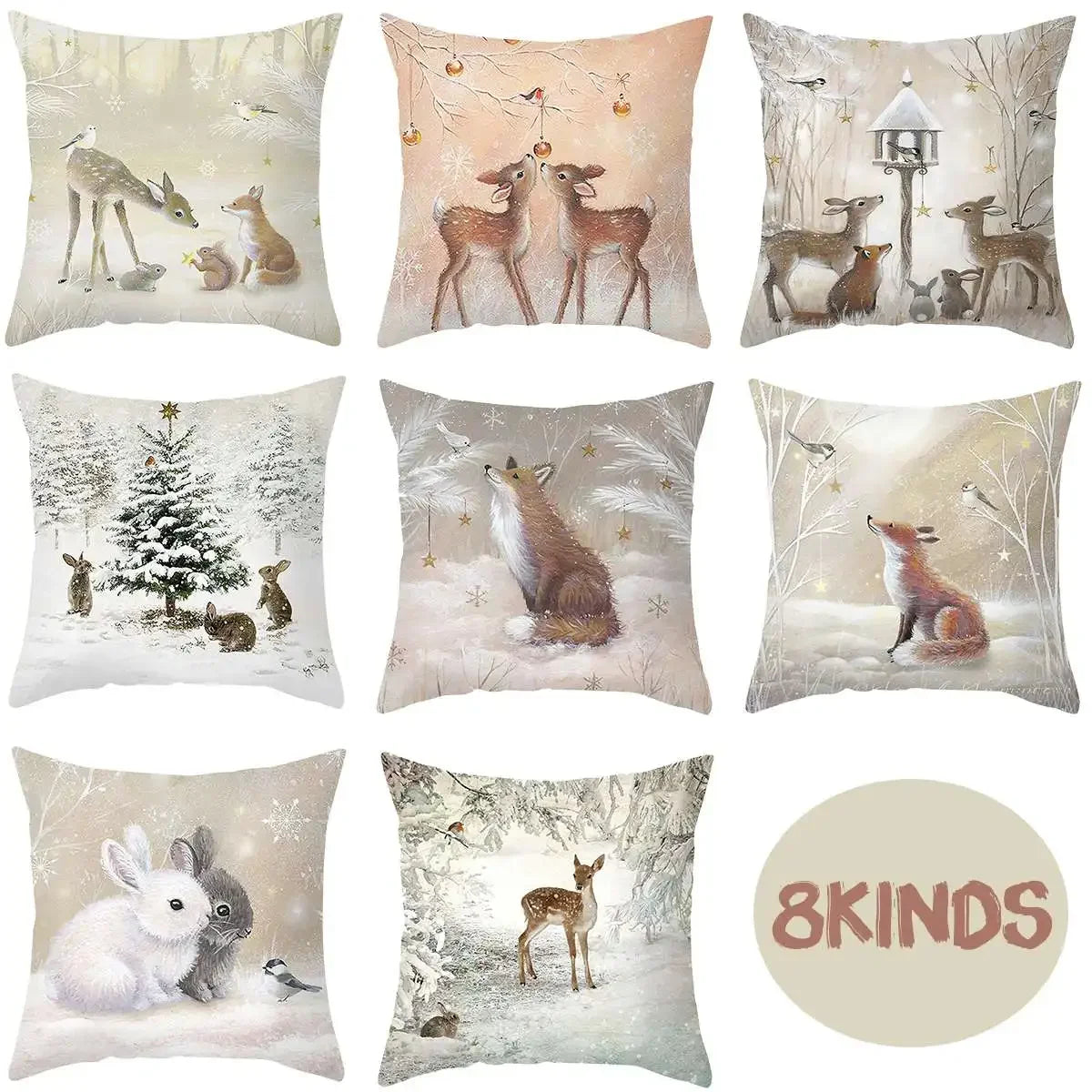 New Christmas Elk Tree Cushion Cover Merry Christmas Decorations