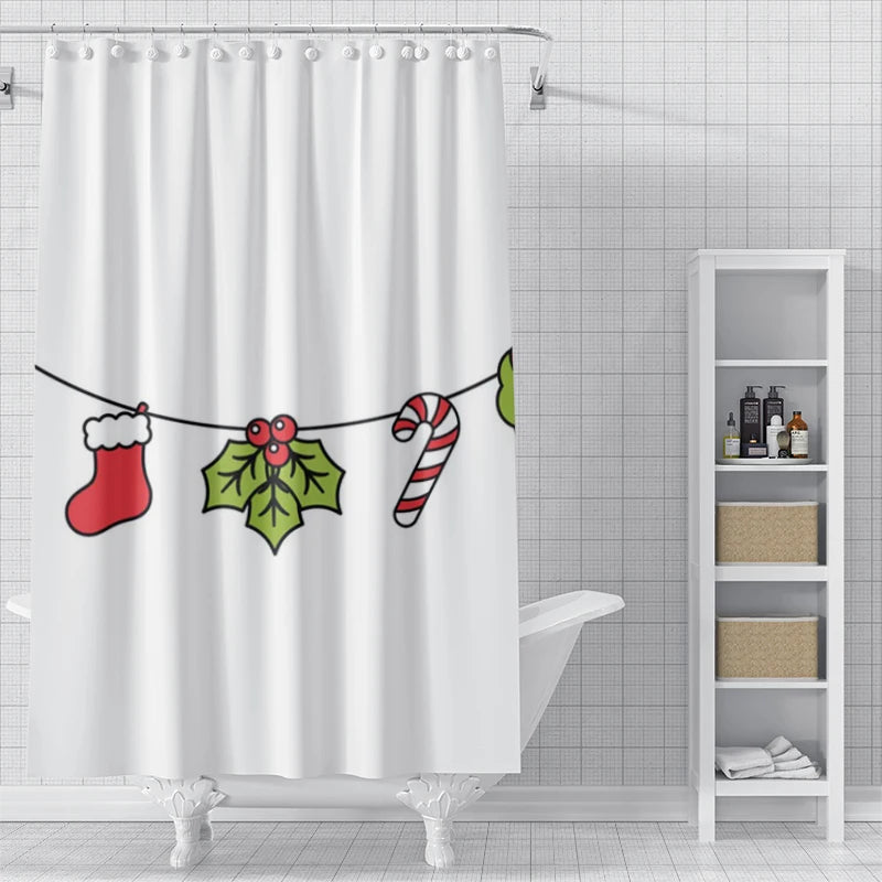 Holiday bathroom waterproof  fabric curtain