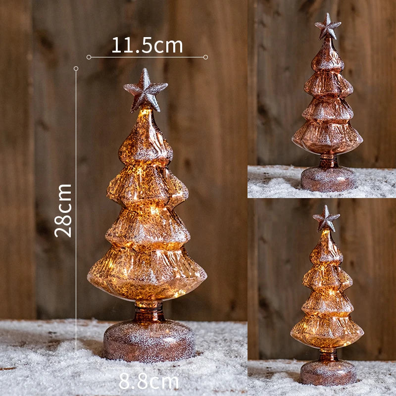 Christmas Tree Glass Night Light LED Luminous Decoration