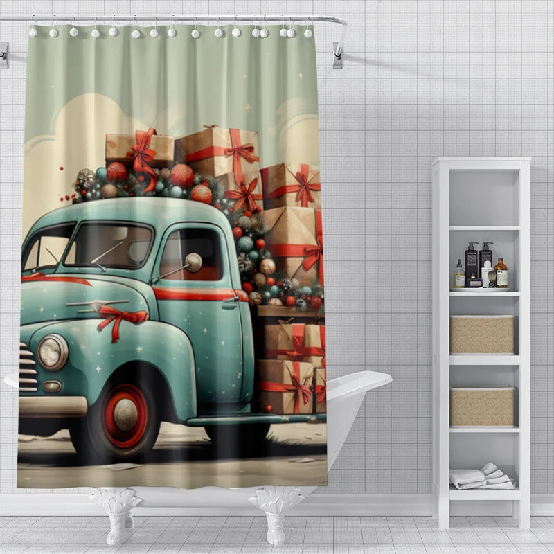 Holiday bathroom waterproof  fabric curtain