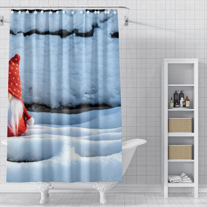 Holiday bathroom waterproof  fabric curtain